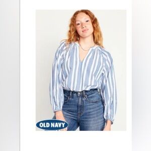 Long-Sleeve Split-Neck Top(XL) Old Navy